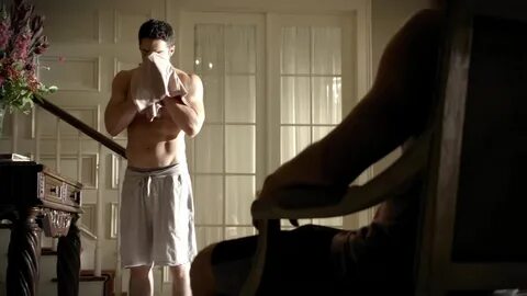 ausCAPS: Michael Trevino shirtless with Taylor Kinney in The