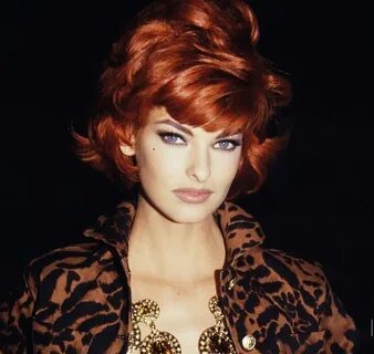 Linda Evangelista, red hair & leopard Линда евангелиста, Кор