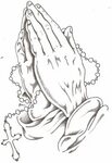 praying hands with rosary and dove - Clip Art Library
