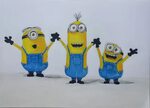 Minions Sketch, Realistic Painting by vickysalvi10 - Foundmy