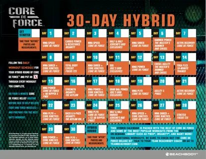 Core De Force Calendar- Including Deluxe and Hybrid Calendar