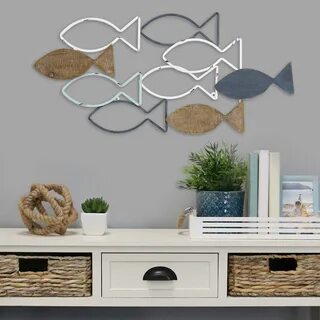 School of Fish Metal and Wood Wall Decor Fruugo IE