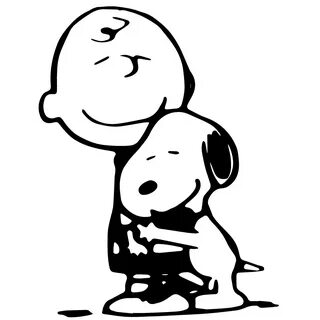 Charlie Brown and Snoopy Hugging Decal