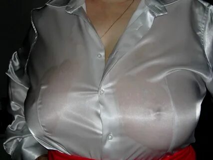 Slideshow big boobs satin blouse.