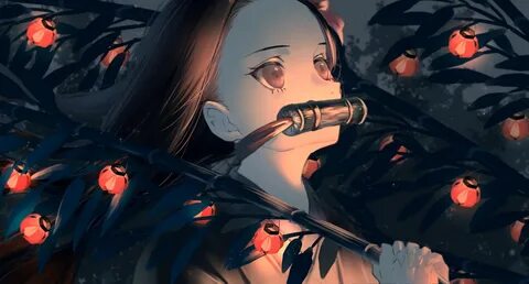 обои : Kamado Nezuko, Demon Slayer, фонарь, Kimetsu no Yaiba