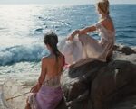 Vicente ROMERO Sea Breeze ✿ Woman loving woman, Woman painti