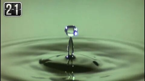 Oil drop falling and ripples in 21 seconds - YouTube