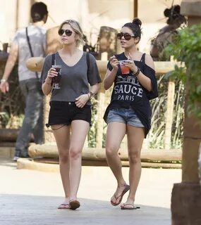 Vanessa Hudgens and Ashley Benson Having Fun at Busch Garden