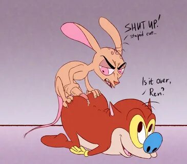 nickelodeon, ren and stimpy, english text, text, big nose, blue nose, canid...