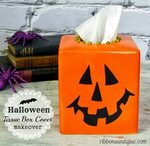 Halloween Tissue Box Cover Makeover