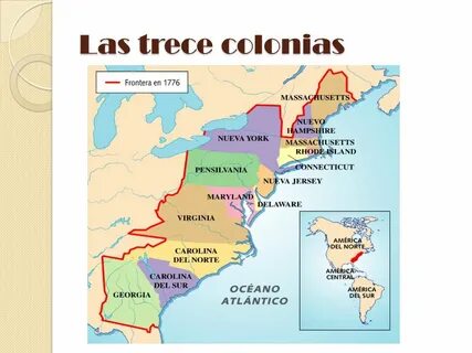 Map - Mapa De Las 13 Colonias De America Del Norte