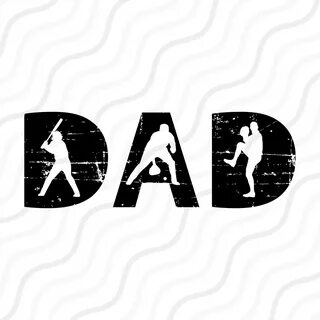 Baseball Dad SVG Baseball SVG Distressed svg Dad SVG Cut Ets