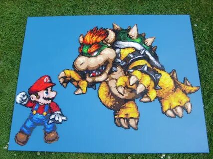 Bowser vs. Mario Canvas is 80cm x 100cm. Original pixel ar. 