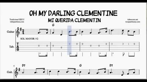 Oh My Darling Clementine G Major Tabs Sheet Music for Guitar