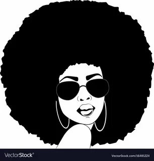 African american woman silhouette afro portrait Vector Image