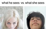 What he sees vs What she sees meme - AhSeeit