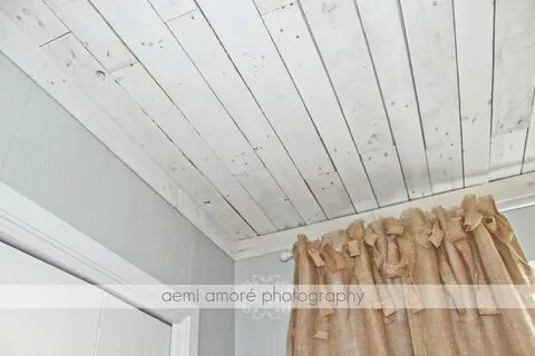 PALLET CEILING IDEA! This is the white washed ceiling I made