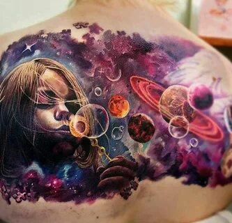 Love this back piece 😍 Cosmic tattoo, Galaxy tattoo, Univers