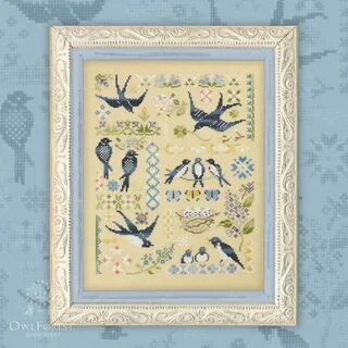 Owl Forest Embroidery Digital embroidery chart "Swallows" Cr