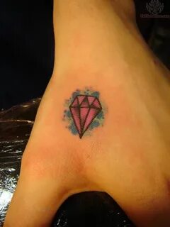 Light Pink Word Tattoo Pink diamond tattoo on hand Hand tatt