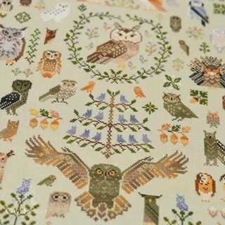 Owls Cross Stitch Pattern Forest Birds Woodland Digital Inst