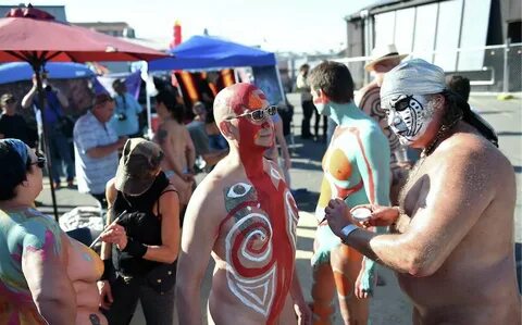 Nude body painting takes over San Francisco's 'urban Burning
