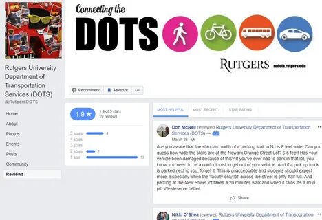 rutgers university) transportation department - Reddit post 