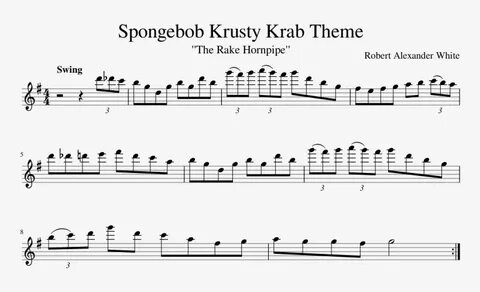 Spongebob Krusty Krab Theme Sheet Music Composed By - Tubby 