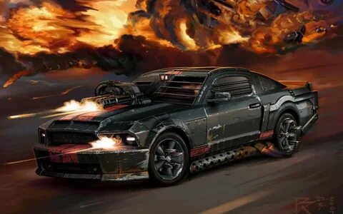 black, Guns, Cars, Explosions, Digital, Art, Artwork, Death,