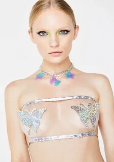 Women's Butterfly Caged Tube Top Butterfly Pasties Etsy