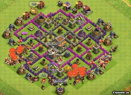 Town Hall 8 Th8 Best Base v2 With Link 9-2019 - Farming Base