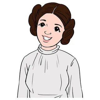 How to Draw Princess Leia - Really Easy Drawing Tutorial