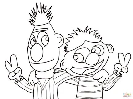 Sesame Street Bert And Ernie Coloring Pages - Coloring Home