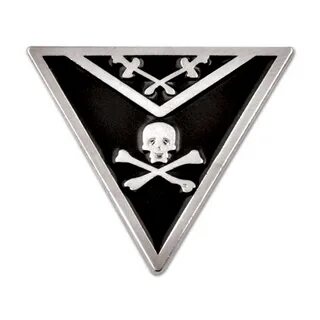 Knights Templar Apron Triangle Masonic Lapel Pin - Black & S