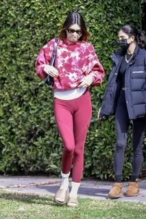 kendall jenner looks fab in a red tie-dye sweatshirt with ma