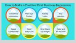 How to Make a Positive First Business Impression Business tr
