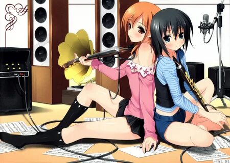Две девочки с инструментами аниме обои, картинки на рабочий 