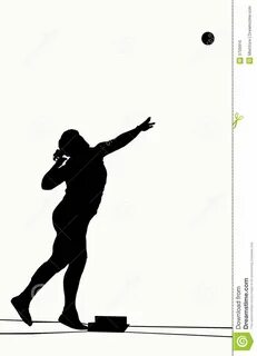 Silhouettes - Shot Put stock illustration. Illustration of c