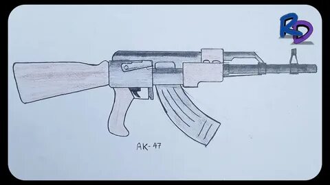 How To Draw ak 47 step by step AK 47 Drawing How To Draw AK-