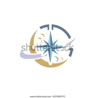 Planet Compass Logo Icon Design arkistovektori (rojaltivapaa