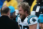 Panthers TE Greg Olsen shaves off his playoff beard