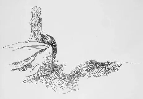 Mermaid On A Rock Drawing at PaintingValley.com Explore coll