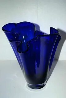 Cobalt Blue Glass Handkerchief Vase Blue glass, Cobalt glass