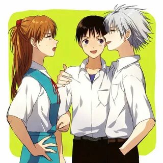 Kaworu x Shinji x Asuka Neon genesis evangelion, Neon evange