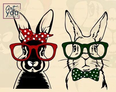 Free Bunny Face With Glasses Svg 517 SVG PNG EPS DXF File - 