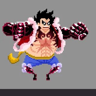 Pixel Gear 4 Luffy Pixel art games, Pixel art, Pixel animati