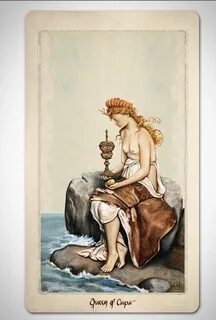 PAGAN OTHERWORLD Tarot deck of cards by UUSI. Queen of Cups.
