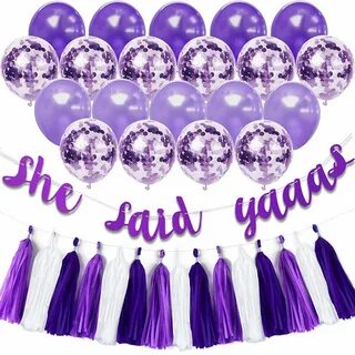 Purple Bridal Shower Decorations Kit - Purple Bachelorette P