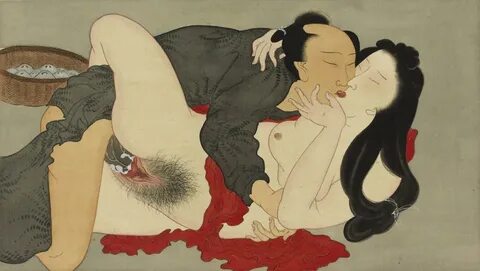 6327 A silk on paper shunga (pictures of spring) album paint