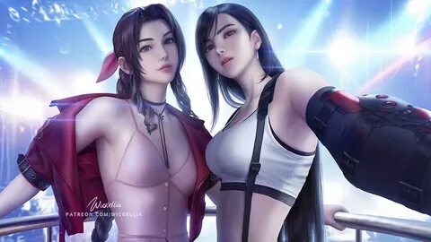 Aerith and Tifa in concert by Wickellia on DeviantArt